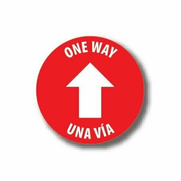 Ergomat 4in CIRCLE SIGNS One Way - Bilingual English/Spanish DSV-SIGN 16 #3841 -UEN